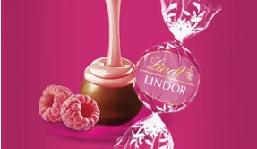 Lindt LINDOR Raspberry & Cream Milk Chocolate Truffle