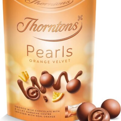 thorntons pearls orange velvet